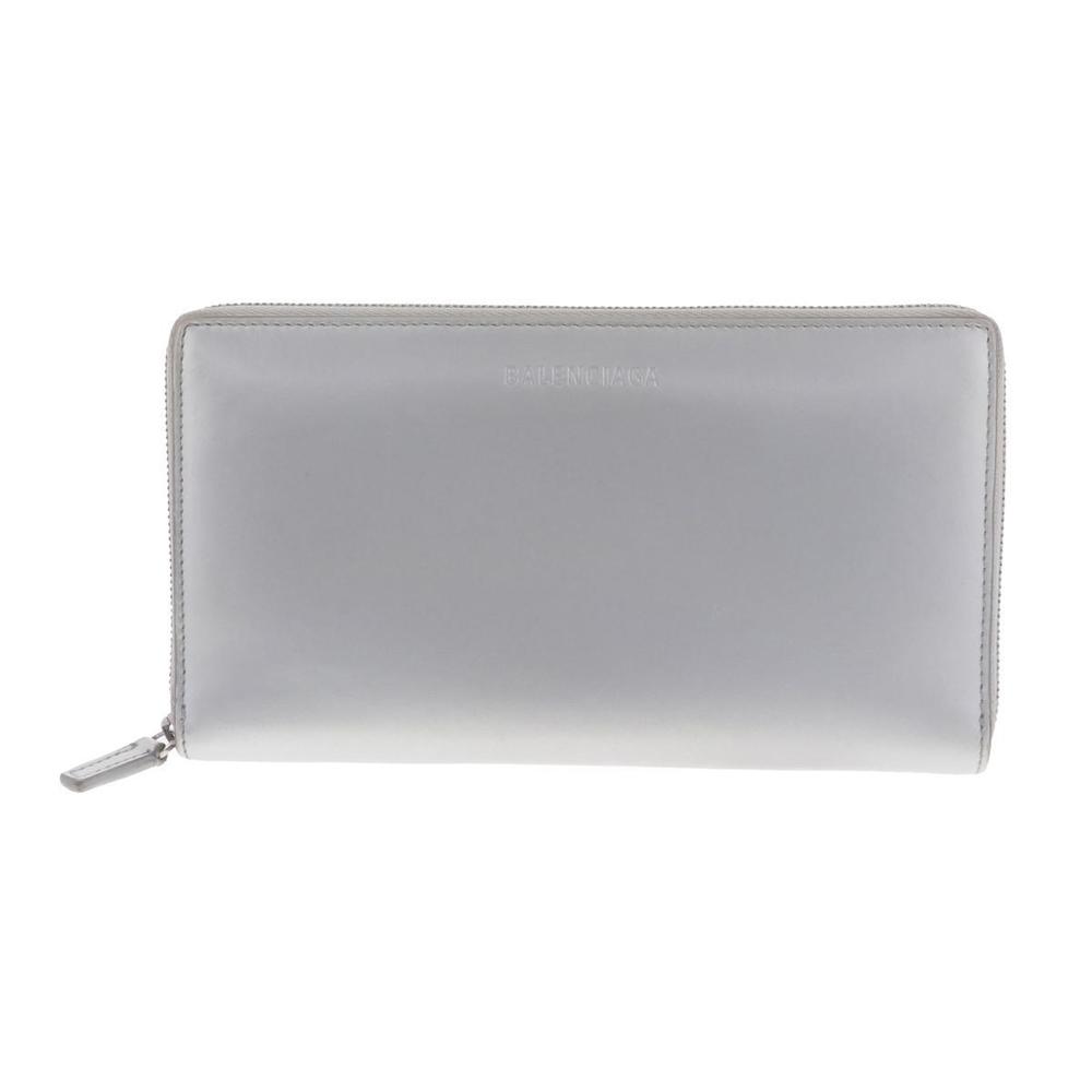 Balenciaga Fastener Long Wallet Silver
